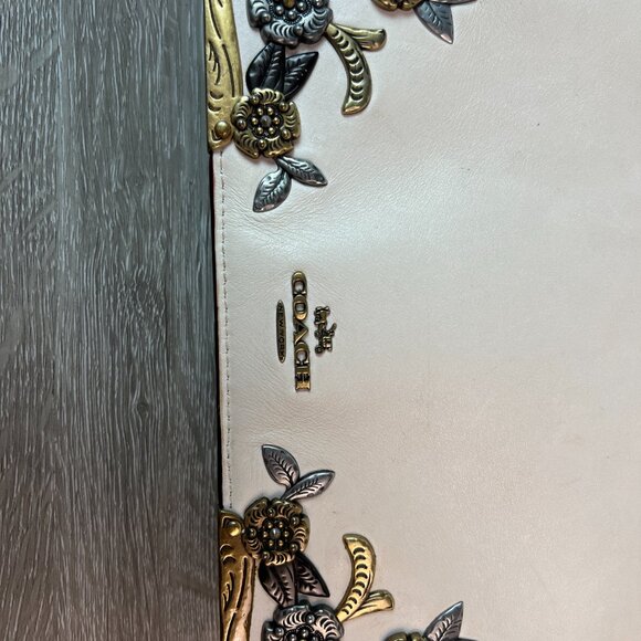 Coach Callie Foldover 24909 Chain Clutch with Metal Tea Rose - Picture 2 of 9